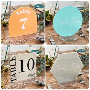 Manufacturer Wholesale Table Numbers Multi-color Acrylic Table Signs Custom Size & Shape Seat Number Card for Wedding Restaurant
