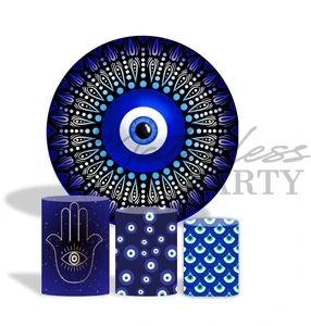 The Evil Eye Turco Hot Selling Cheap Custom Printing Banner Fabric Wedding Circle Backdrop