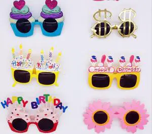 Funny Sunglasses Novelty Glasses Cake Candle Design for Kids Adults Gift Happy Birthday Party Favors Carnival Holiday Decoration
