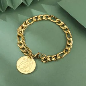 Myshape Animal Wolf Claw Therian Symbol Bracelet Figaro Chain 21cm Men Bracelet Protection Amulet Stainless Steel Jewelry