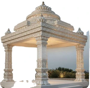 Premium Designer Wedding Mandap Set For Palace Themed Ceremonies With Intricate Work And Luxurious Decorative Fabric
