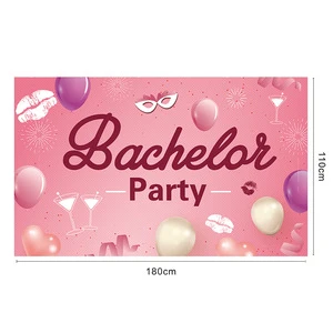 Bachelor Party Bridal Shower Theme Backdrop Background Banner Hanging Bunting Decor Weddings Bachelorette Parties