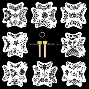 Bulk Reusable Face Paint Stencils Set | Mermaid & Fairy Designs | Includes Sponges | Kids Party Wholesale .