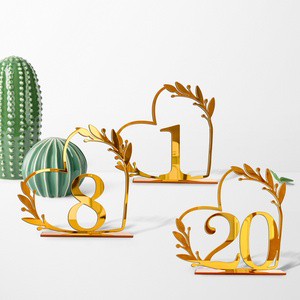 Modern Gold Acrylic Table Numbers for Weddings Dinning Table Sign Seat Card for Wedding Reception Parties Birthday Decorations