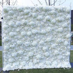 Hand Made Artificial Flower Wall Backdrop Fabric Cloth Flower Wall for Wedding Party Event Birthday Background Wall Decoration
