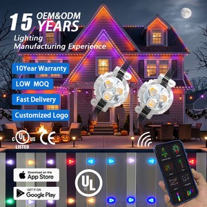 12V 24V Wifi Permanent Outdoor Aluminum Track Point Lights House 100ft 200ft Smart Rgbic IP68 Waterproof Eaves Christmas