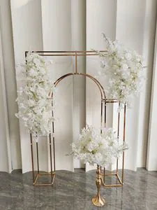 WHite Custom Table Floral Runner Centerpiece Plant Arrangement Silk Artificial Flowers Decoration for Wedding Photography Party