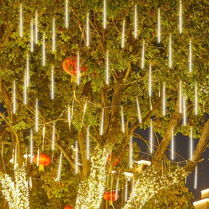 Waterproof PVC Christmas LEDs 8 Tubes Meteor Shower Light Strings for Outdoor Landscape IP65 Raindrop Decorative Room Lights