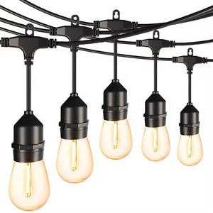 IP65 S14 LED String Lights E27 Shatterproof Plastic Bulbs 50FT 15 Bulbs Outdoor Patio Backyard Christmas Decor Hanging Light