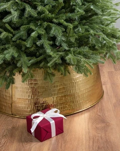 Gold Finished AK Brass Round Christmas Tree Base Stand for Holiday Decor