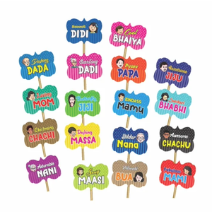 Hindi Party Photo Booth Props Fun Celebration Accessories for Birthday Wedding & Baby Shower for Best Price