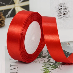 High Quality Custom Printed 25 Yards 1inch Wide Satin Ribbon 25mm Silk for Christmas Gift Wrapping Wholesale
