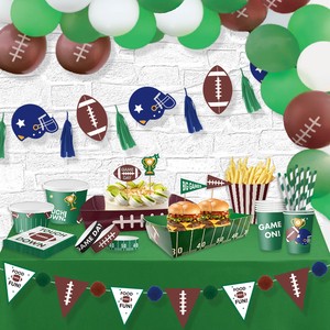 Xieli Football Game Themed Party Supplies Tableware Kits for Party Table Decorations