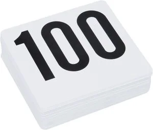 1 to 100 Double Side Plastic Table Numbers 4 by 4 Black Color in White Cards Number Cards