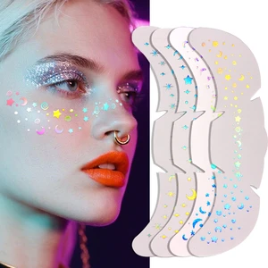 Temporary Makeup Patches Sparkling Face Freckles Glitter Tattoo Stickers for Women Festivals Concerts Parties Cosplay -Cosmetic
