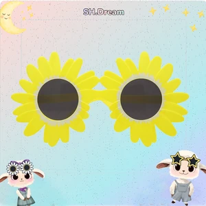 Plastic Party Flower Glasses for Adult Round Flower Glasses Cute Glasses Outdoor Beach Colorful Party Eyewear
