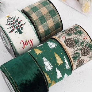 JOYWOOD Exquisite Iridescent Polyester Christmas Snow Velvet Ribbon for Christmas Tree Decoration & Gift Packaging