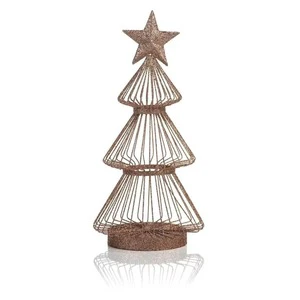 Star Topper Heavy Duty Modern Christmas Tree Stand & Ornament Display Sculpture-Durable Metal Holiday Decor