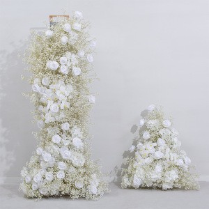 Artificial Star Flower Row Wedding Backdrop Wall Long Floral Garland Birthday Proposal Engagement Party Decoration