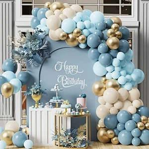 122Pcs Blue Wedding Party Birthday Garland Arch Kit Balloon Set Latex Balloon Prop Decoration Party Background Latex Balloon Set