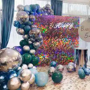 Sequin Backdrops Wall Backdrop 24 Packs Wall Panels Party Decoration Photo Backdrops Walls for Birthday Anniversary Wedding