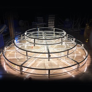 Wedding LED Light Dance Stage Round Square Tempered Glass Floor Decoration Aluminum Party Supplies Wedding Decoration Led Stage