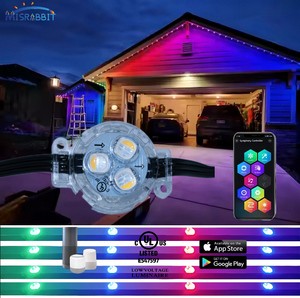 Aluminum Track UCS2904 30mm SPI RGB Outdoor Waterproof Holiday LED Pixel Point Light Christmas Lights with DC12V/24V IP68 Rating