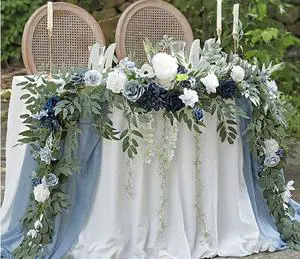 New Design High Quality Floral Table Garlands Flower Wedding Hanging Garland Dusty Flower Garland for Wedding Party Decoration
