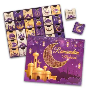 Ramadan 2025 Advent Calendar with Drawers Eid Mubarak Coutdown Calendar Fillable Number Storage Box Ramadan Party Supplies
