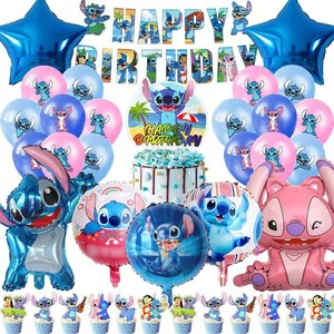 Disposable Theme Happy Birthday Party Banner and Balloon Decoration Set with Paper Flags and Spiral Supplies
