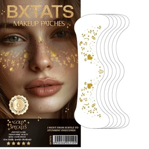 New Arrival Wholesale Face Makeup Freckles Patches Gold Christmas Speckle Freckles Temporary Tattoo Sticker for Festival Party