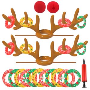 New Arrival PVC Inflatable Christmas Hat Balloon Toy - Party Ring Toss Game for Kids' Interactive Play
