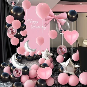 Happy Birthday Balloon Party Scene Decoration Set Background Wall Arrangement Props Atmosphere Sophistication Home Celebration