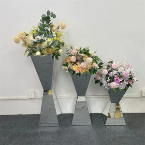 Hot Sale Tall Gold Metal Stainless Steel Plinths Flower Stand Table Decoration Wedding Centerpieces for Wedding Event Party