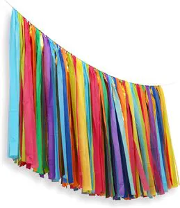 Handmade Boho Style Custom Colors Fabric Garland Wedding Tassel Bunting Banner for Bridal Decor and Ceremony Backdrop