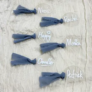 Factory Wholesale Modern Style Clear Acrylic DIY Table Seating Cards 50Pcs Blue Round Place Cards for Wedding Supplies