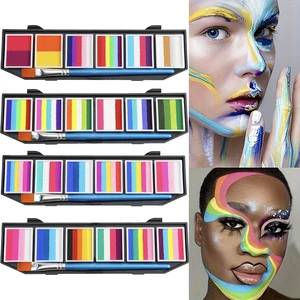 Professional High Quality Water Based Face Paint Palette Wholesale Split Rainbow Colors for Kids Adults Makeup Face Painting