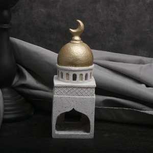 Ramadan Eid Al-Fitr Mubarak Resin Handmade Mosque Castle Star Desktop Decorations Supplies Waterproof Indoor Use Factory Price