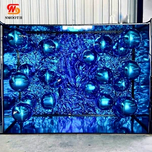 SMOOTH Party Events Decor Props Blue Balloon Shiny Photo Booth Mirror Photoshoot Backdrop Box for Party
