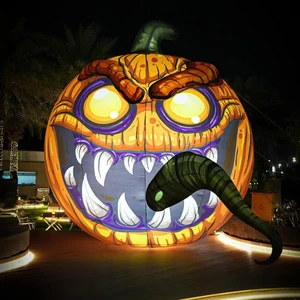 Giant Halloween Advertising Inflatable Ghost And Large Pumpkin Model Balloon For Decorations