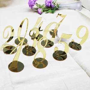 Ychon Modern Eco-Friendly Acrylic UV Printed Customizable Colors Wedding Table Numbers Gold Silver Seat Cards Table Number