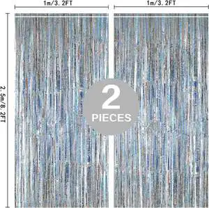 Party Supplies Graduation Ramadan Birthday Wedding Baby Shower Easter Backdrop Decoration Silver Metallic Aluminum Foil Fringe