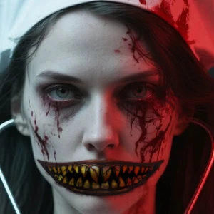 CE 4pcs Popular Waterproof Colorful Halloween Horror Big Mouth Face Sticker Disposable Sticker Funny Makeup Party Tattoo Sticker