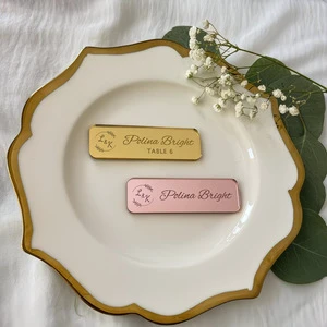 Rectangle Acrylic Plating None Laser Engraved Seat Placement Sign for Wedding Banquet Exclusive Name Table Number Yiwu Origin