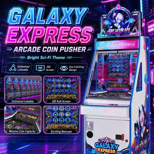 Original Arcade Coin Pusher Game Machine Factory Price Unlimited Linkable English Version FEC Bonus Hole Coin Pusher Machine