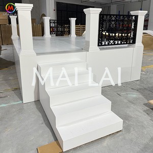 Party Wedding Event Supplies Pvc White Strong Stage With Stair Acrylic Wedding Stage for Wedding Backdrop Stage Decorations
