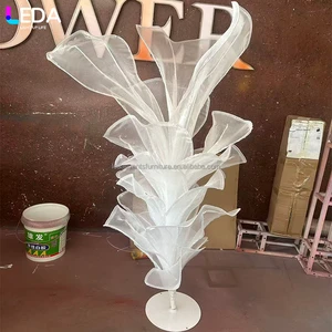 LEDA New Artificial White Gauze Wedding Flowers Elegant Table Decorations for Wedding Party