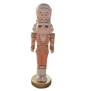 Christmas Fiberglass Sculpture for Nutcracker Soldier Candy Cane Sleigh Reindeer Snowman Eco Friendly Outdoor Factory