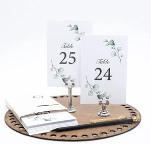 High Quality Custom Design 26Pcs Wedding Name Low Price Place Cards & Table Numbers Card Made in China