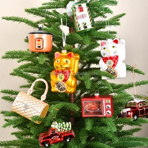 Factory Custom Handmade High Quality Multi Color Christmas Tree Classic Glass Blown Ornaments 2026 Xmas Bauble